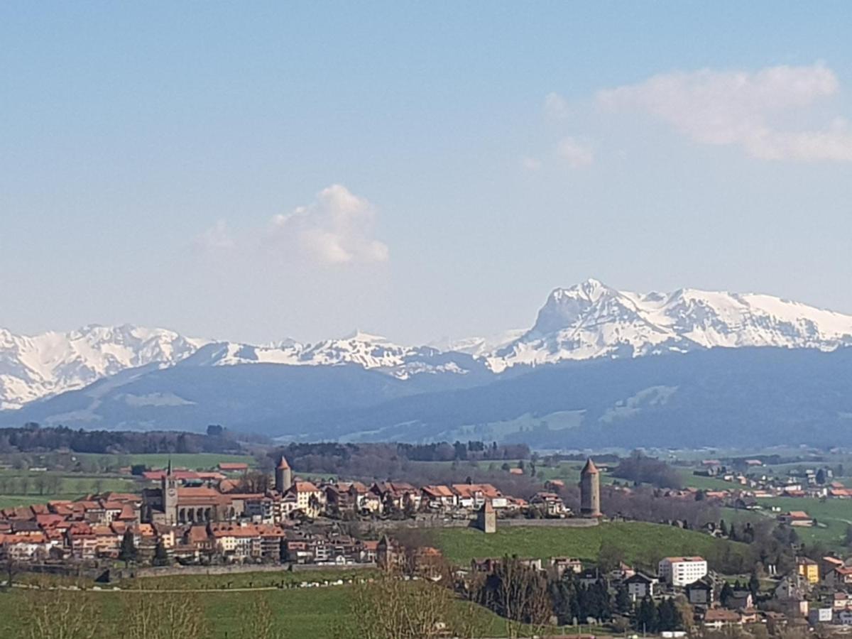 Petite Maison Sur La Colline Du Gibloux: 1Chambre,1 Salon Et Salle De Bain Prives Au Rez De Chausse, Piscine Exterieur Et Bbq , Le Châtelard-Montreux Eksteriør bilde