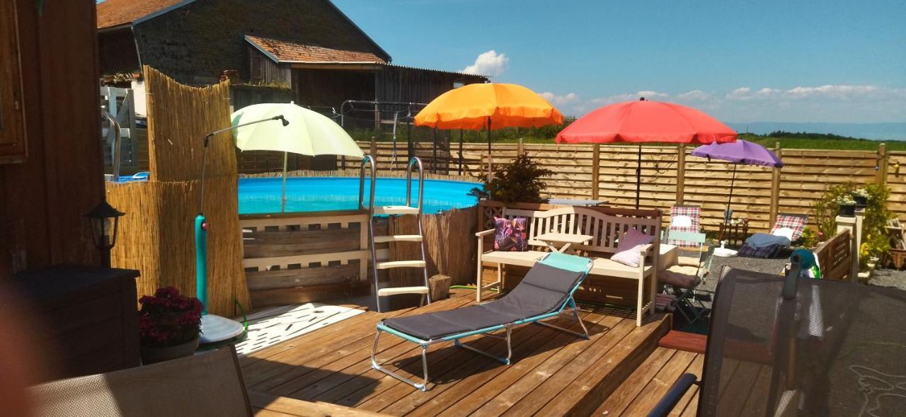 Petite Maison Sur La Colline Du Gibloux: 1Chambre,1 Salon Et Salle De Bain Prives Au Rez De Chausse, Piscine Exterieur Et Bbq , Le Châtelard-Montreux Eksteriør bilde