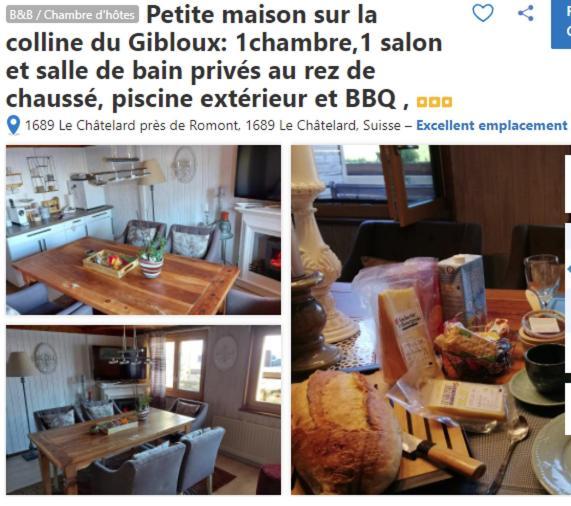 Petite Maison Sur La Colline Du Gibloux: 1Chambre,1 Salon Et Salle De Bain Prives Au Rez De Chausse, Piscine Exterieur Et Bbq , Le Châtelard-Montreux Eksteriør bilde